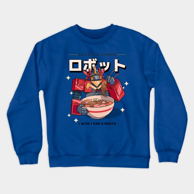 deigo ramen, best ramen, noodles the pug, anime, cute, manga, kawaii, soup, rock and roll Crewneck Sweatshirt by Mrkedi